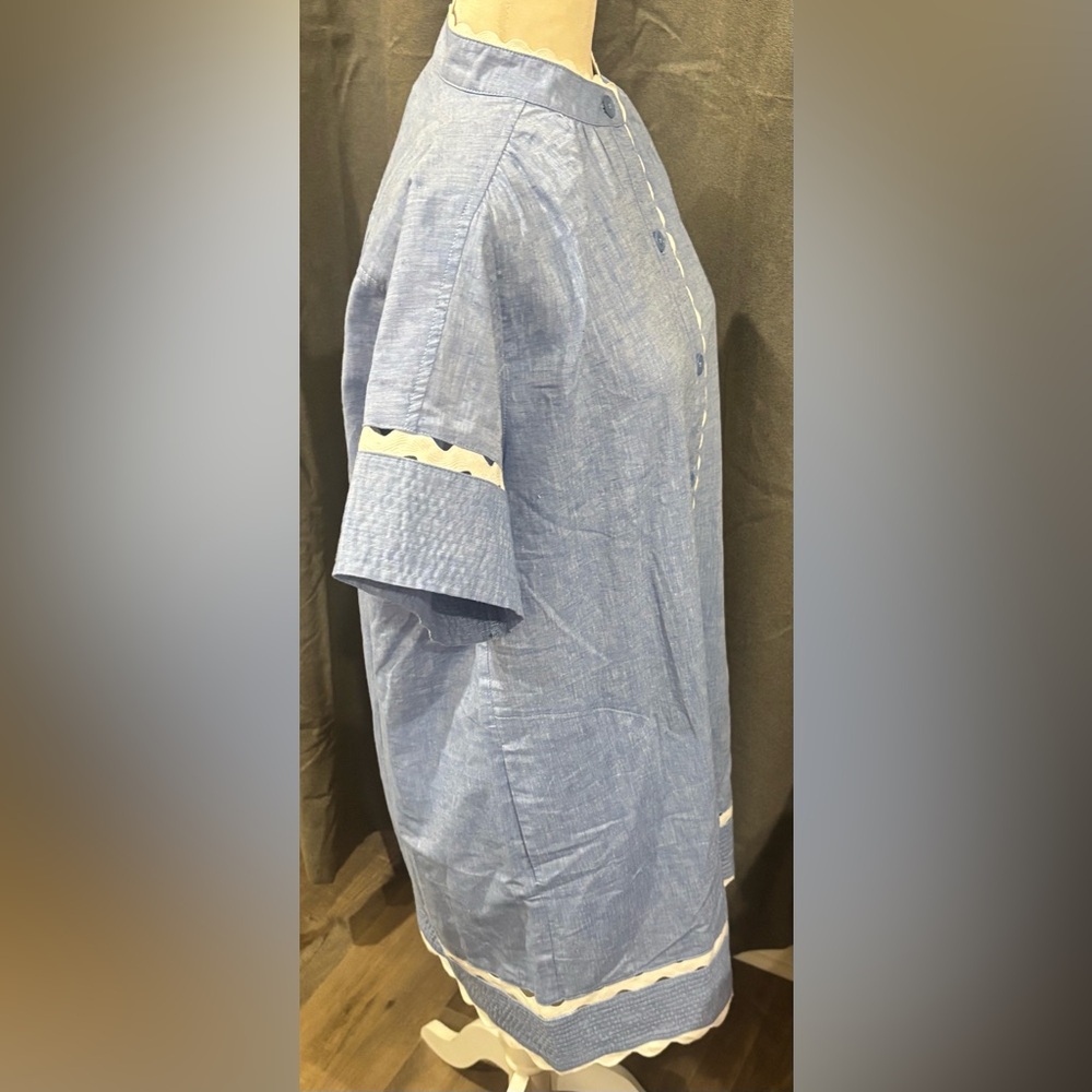 NWT Tuckernuck Chambray Cornelia Dress Blue Small MISSING Belt Mini Linen Blend - Picture 12 of 15